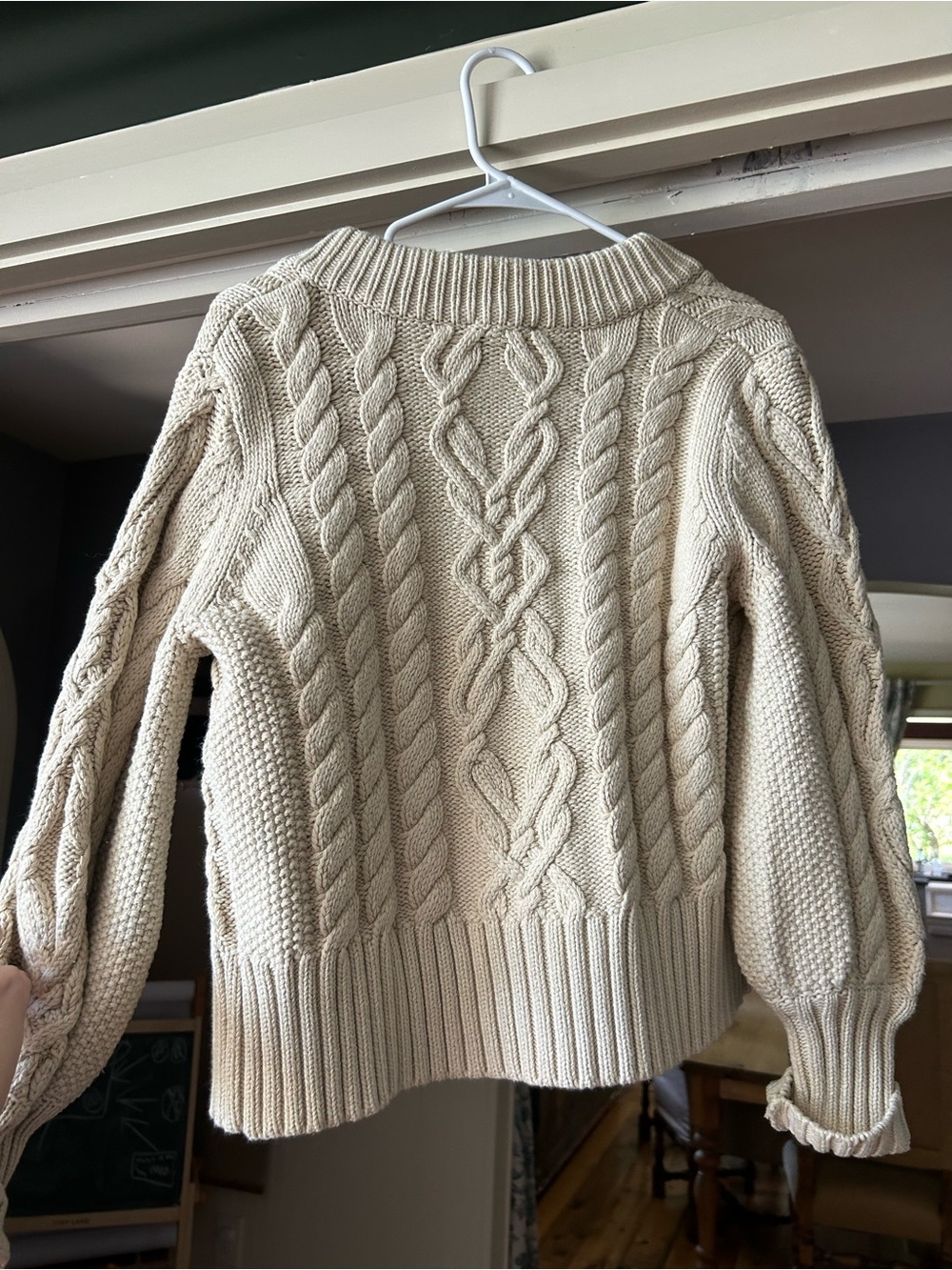 Tuckernuck Cream Cable-Knit Button Cardigan with Gold Buttons - Picture 2 of 3